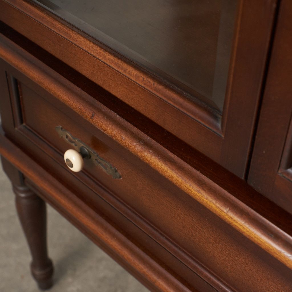 飛騨産業 キツツキ キュリオケース 3面ガラス 照明付き ビーチ 飾り棚