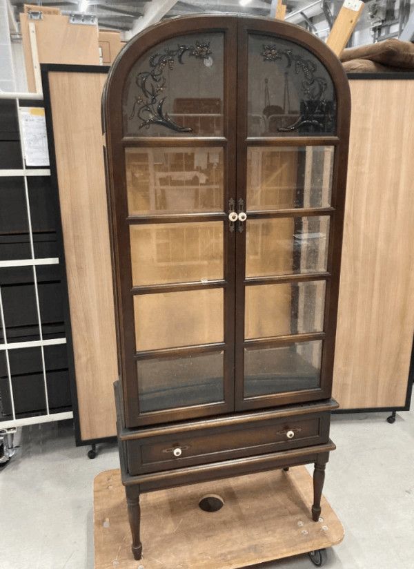 飛騨産業 キツツキ キュリオケース 3面ガラス 照明付き ビーチ 飾り棚