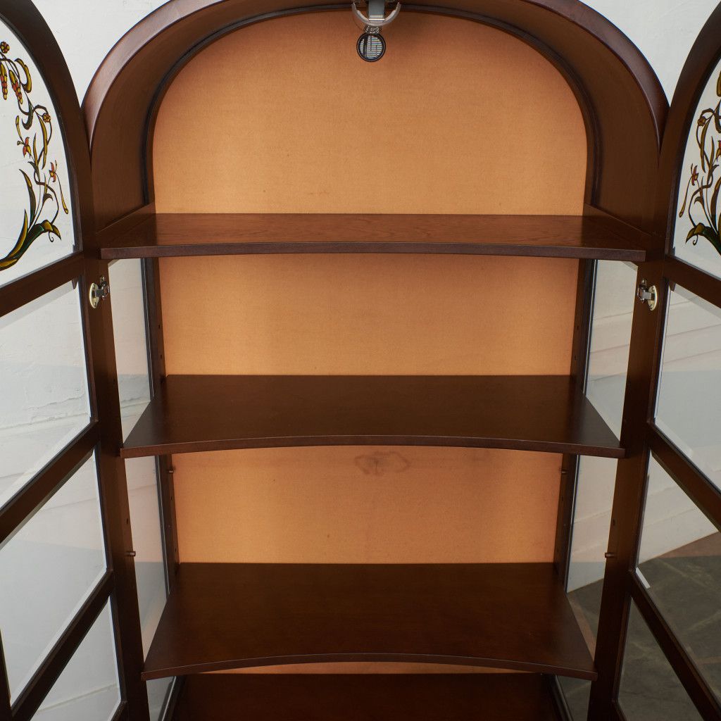 飛騨産業 キツツキ キュリオケース 3面ガラス 照明付き ビーチ 飾り棚