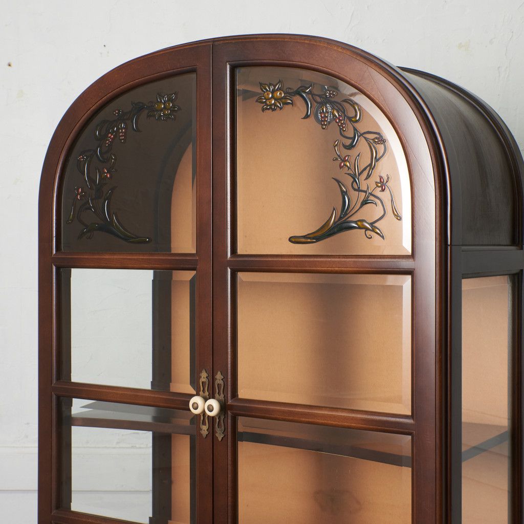 飛騨産業 キツツキ キュリオケース 3面ガラス 照明付き ビーチ 飾り棚