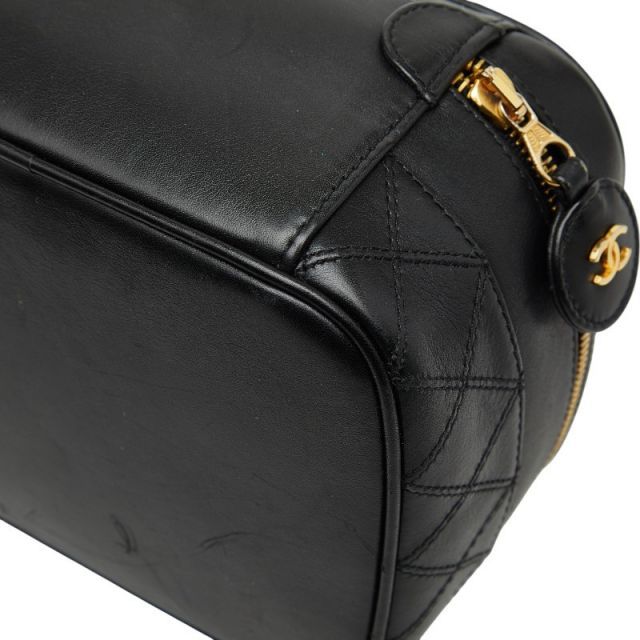 中古 シャネル ビコローレ バニティバッグ ハンドバッグ ブラック