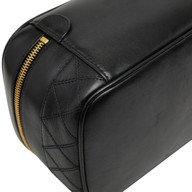 中古 シャネル ビコローレ バニティバッグ ハンドバッグ ブラック