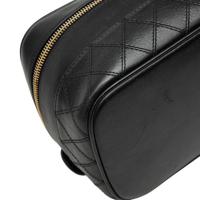 中古 シャネル ビコローレ バニティバッグ ハンドバッグ ブラック