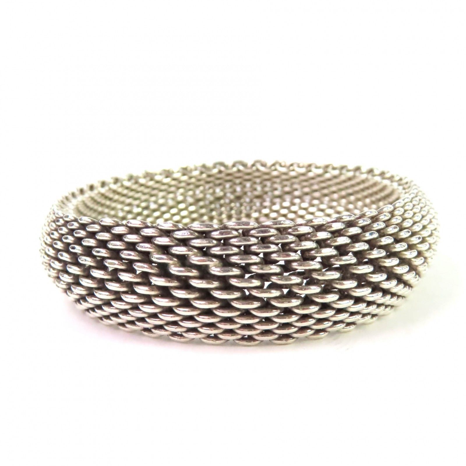 極美品◇TIFFANY&Co. ティファニー サマセット メッシュ 925 バングル