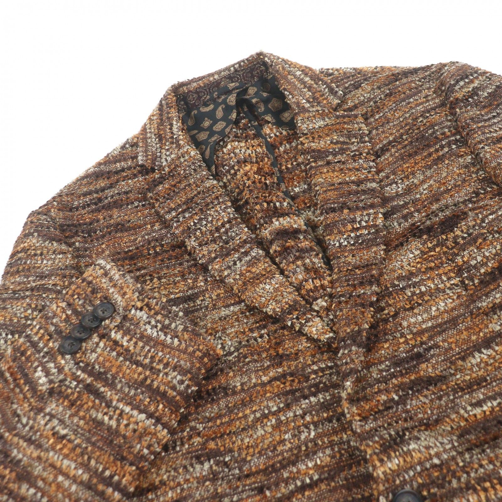 極美品□ETRO エトロ New Jersey カシミヤ混 裏地シルク100％ シングル