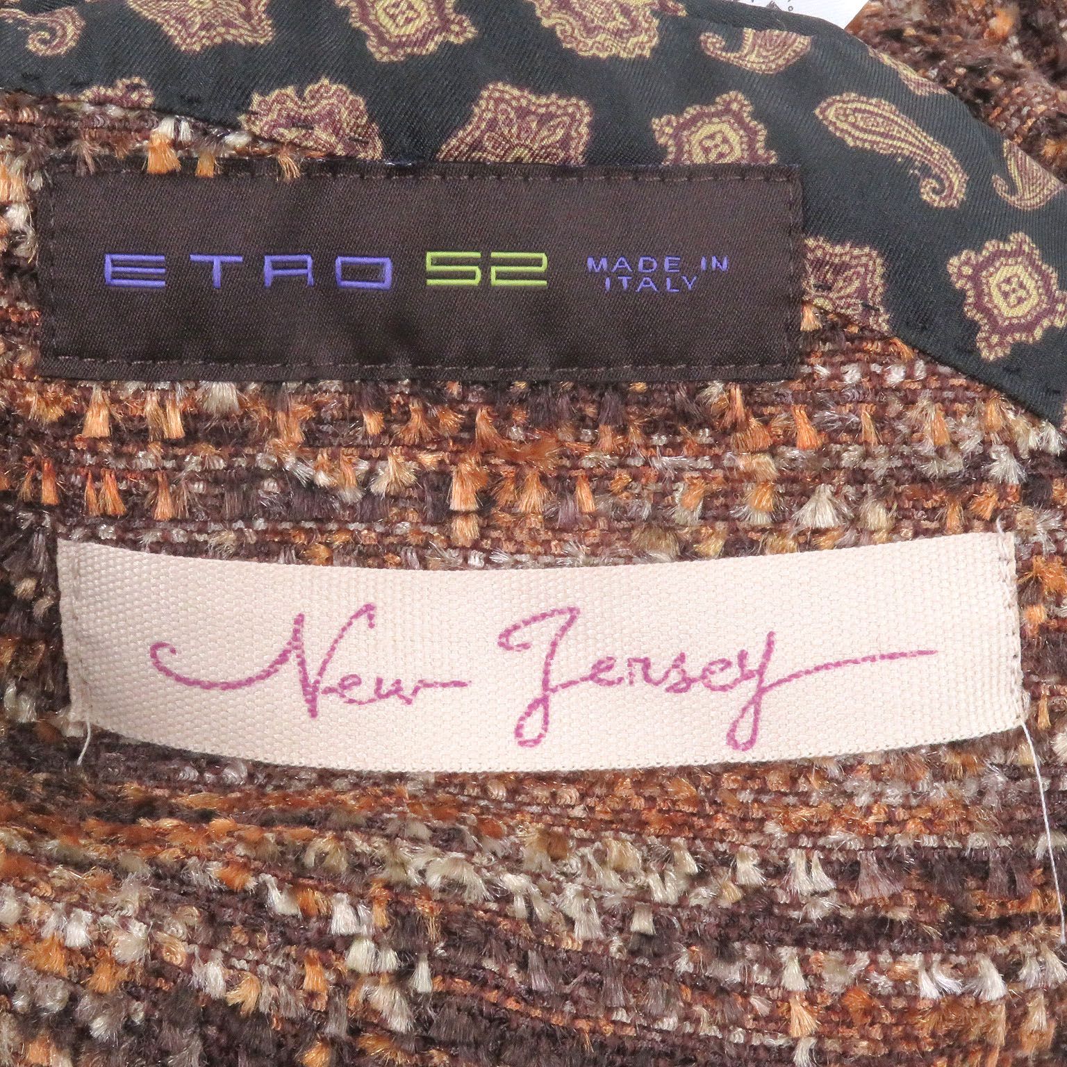 極美品□ETRO エトロ New Jersey カシミヤ混 裏地シルク100％ シングル