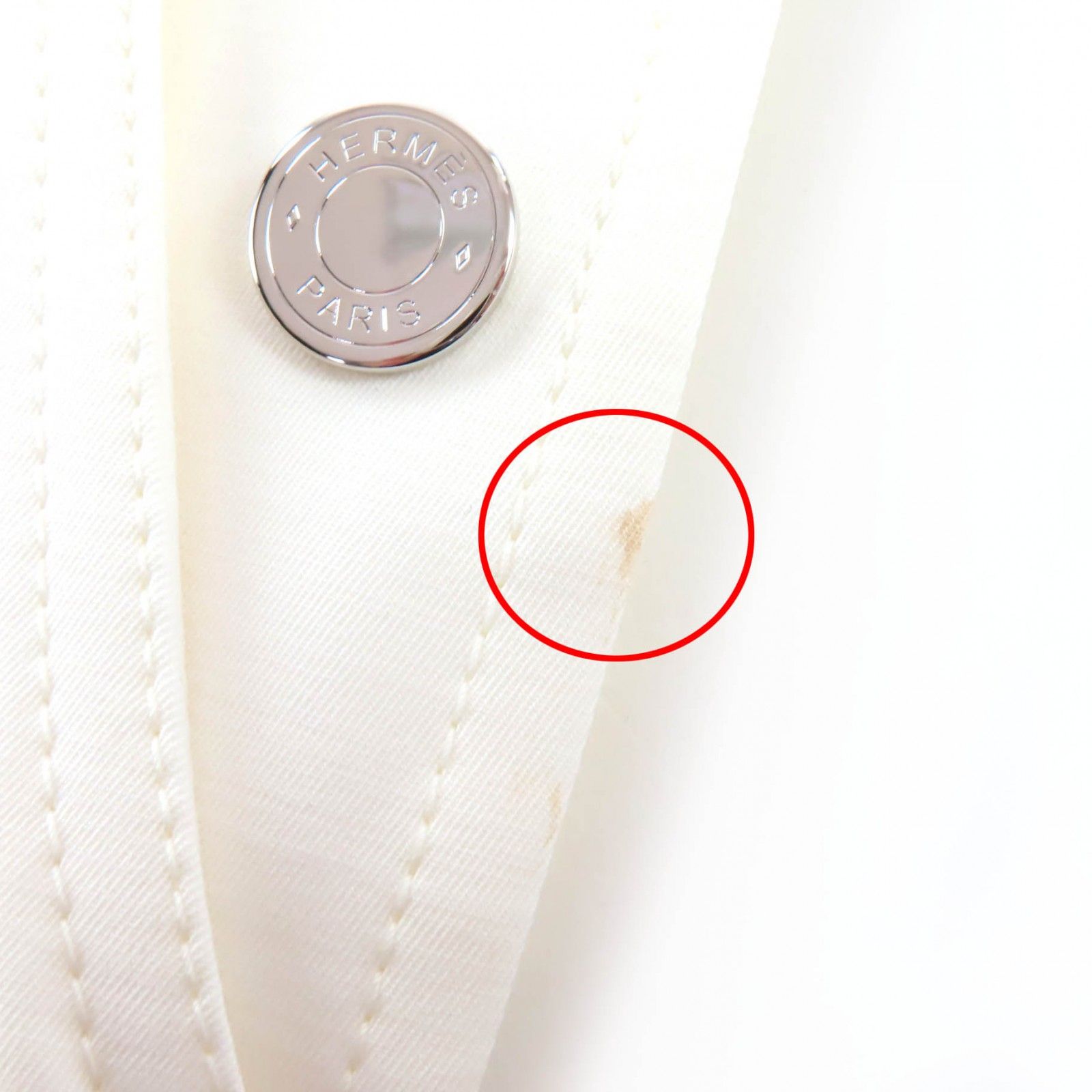 極美品☆HERMES エルメス 21SS コットン シルバー金具 セリエボタン
