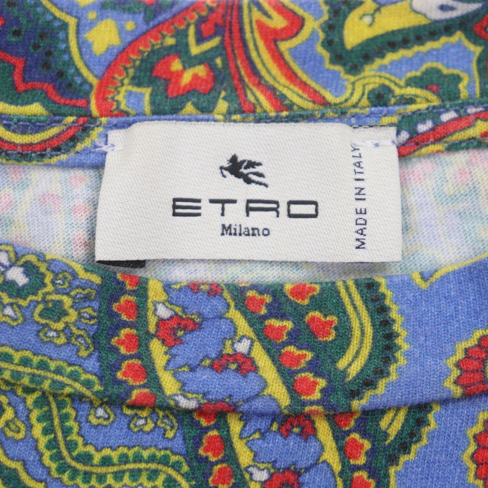 美品▽ETRO エトロ 211-14516-9479 コットン100% ペイズリー柄 ロゴ