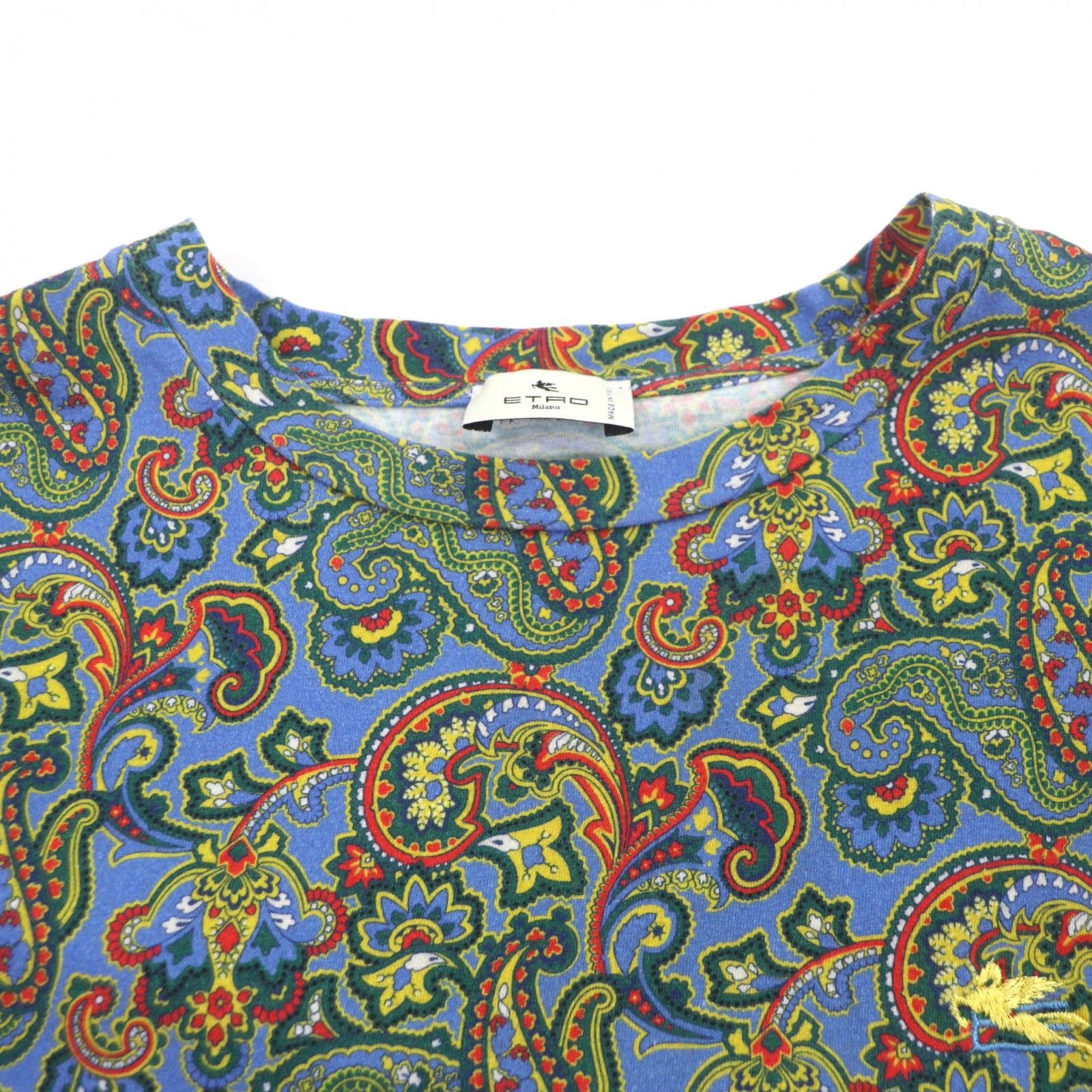 美品▽ETRO エトロ 211-14516-9479 コットン100% ペイズリー柄 ロゴ