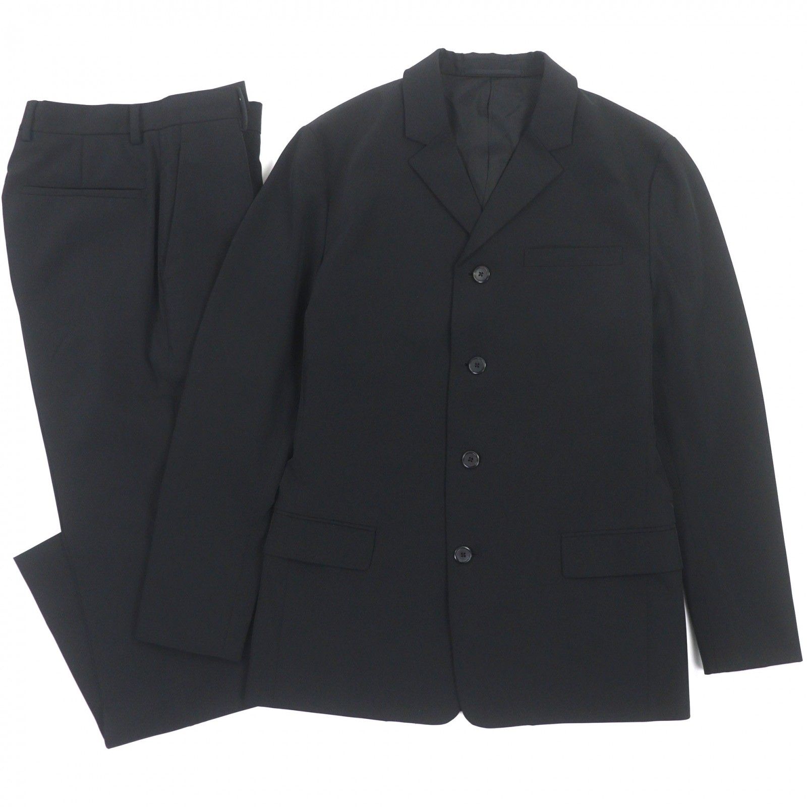 人気 PRADA プラダ セットアップ シングル スーツ ブラック 50 XL
