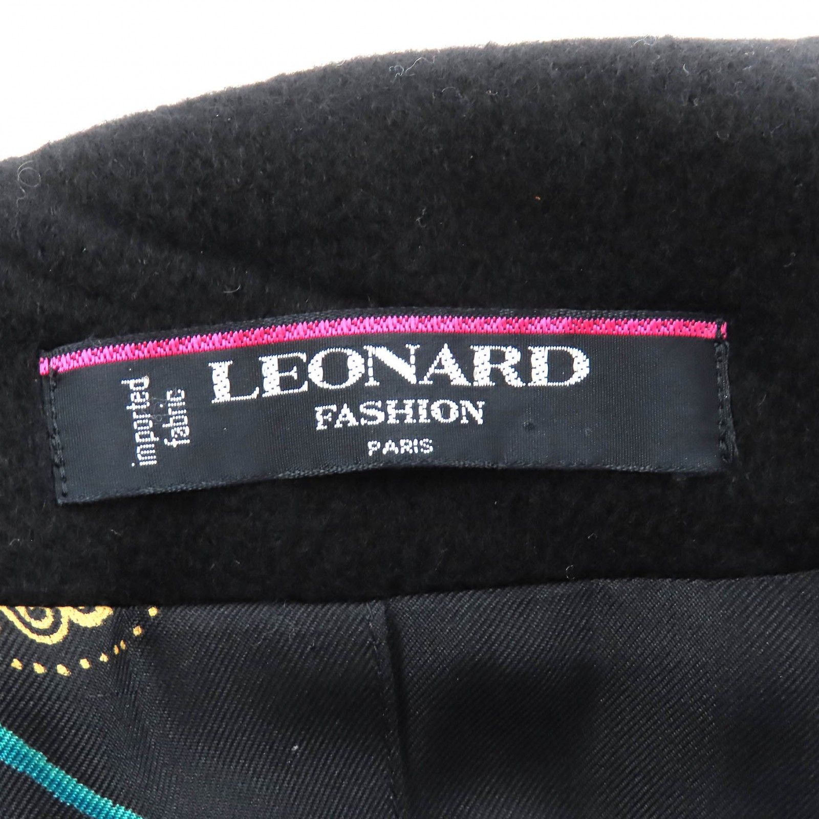 極美品△LEONARD FASHION レオナール ファッション カシミヤ100％ 裏地