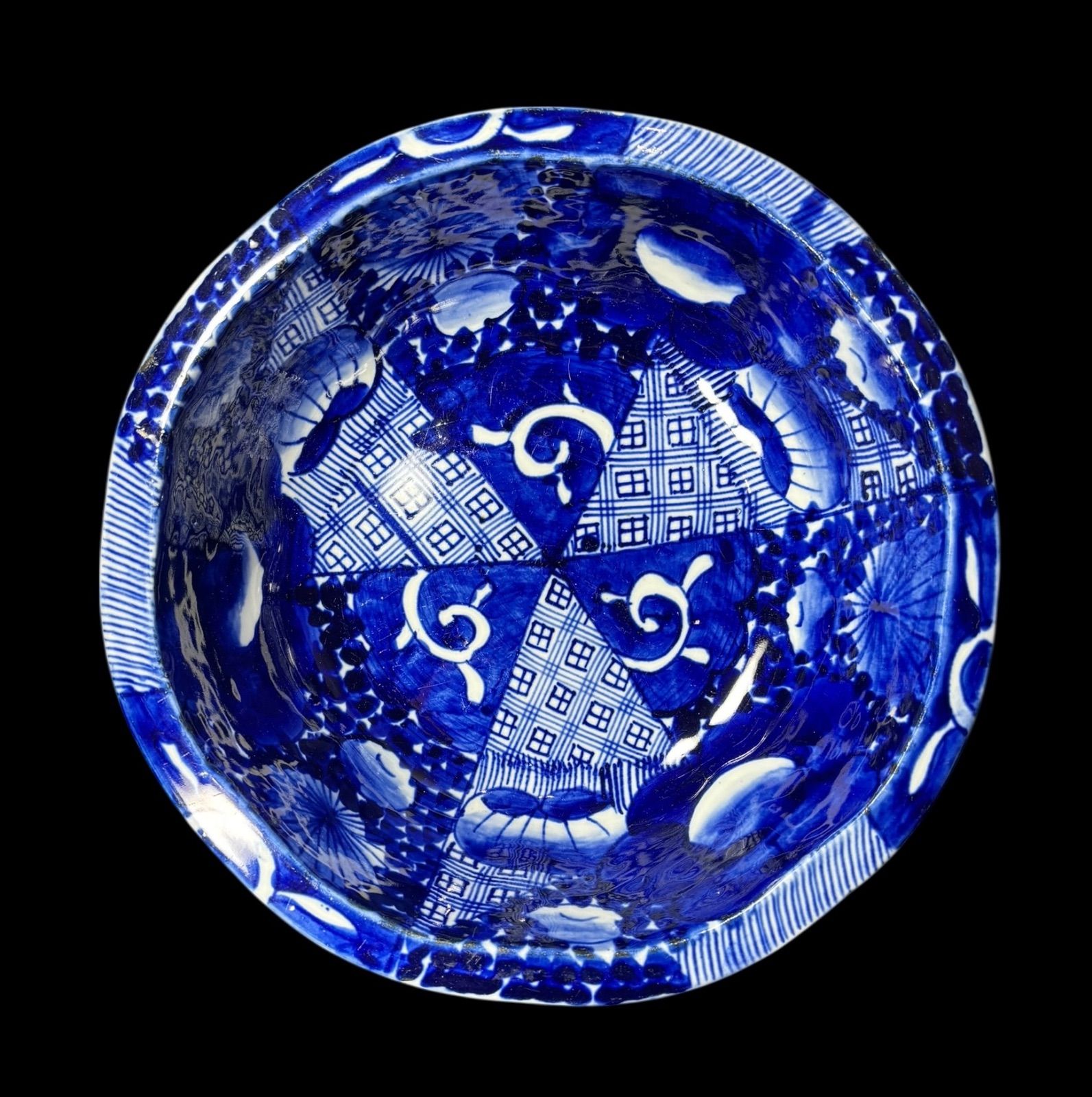 古伊万里 ベロ藍 染付大鉢 盛り鉢 色絵 鉢 取り皿 飾り皿 和食器 陶器