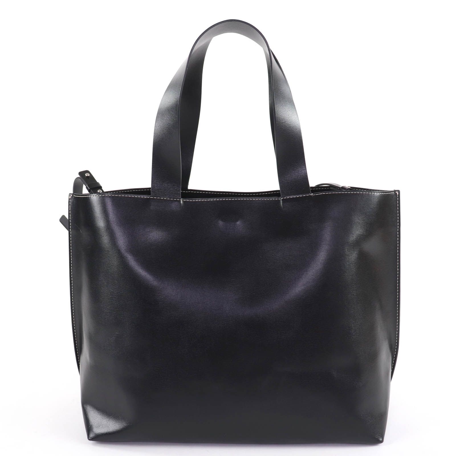 美品☆GANNI ガニー バナー トートバッグ ラージ レザー ロゴデザイン 