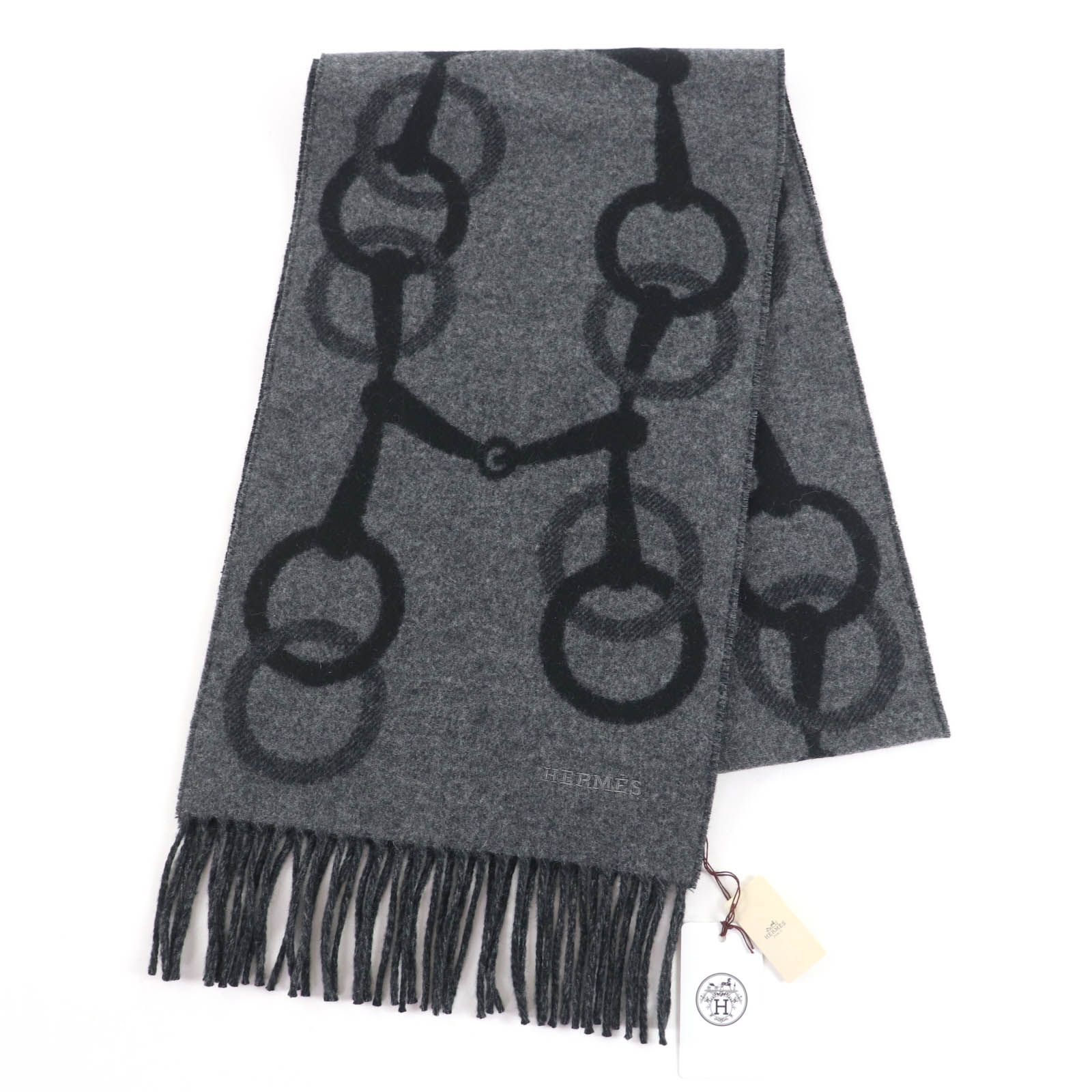 未使用品☆HERMES エルメス エニー・モール カシミヤ100％ ロゴ