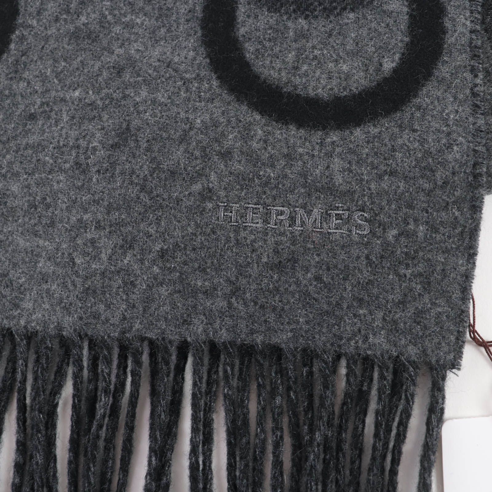 未使用品☆HERMES エルメス エニー・モール カシミヤ100％ ロゴ