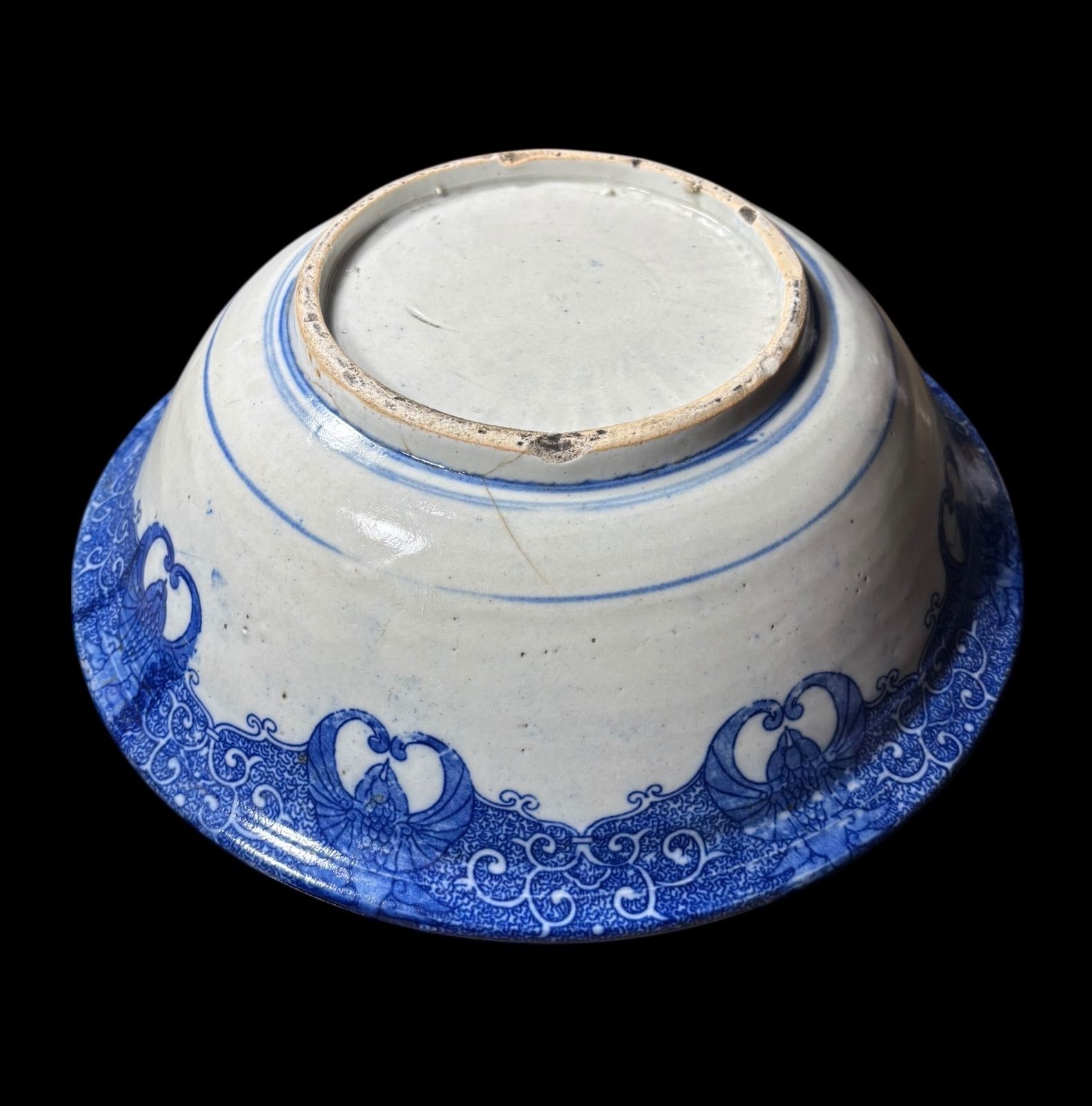 明治期 古伊万里 染付大鉢 菊文図 盛り鉢 鉢 取り皿 飾り皿 和食器