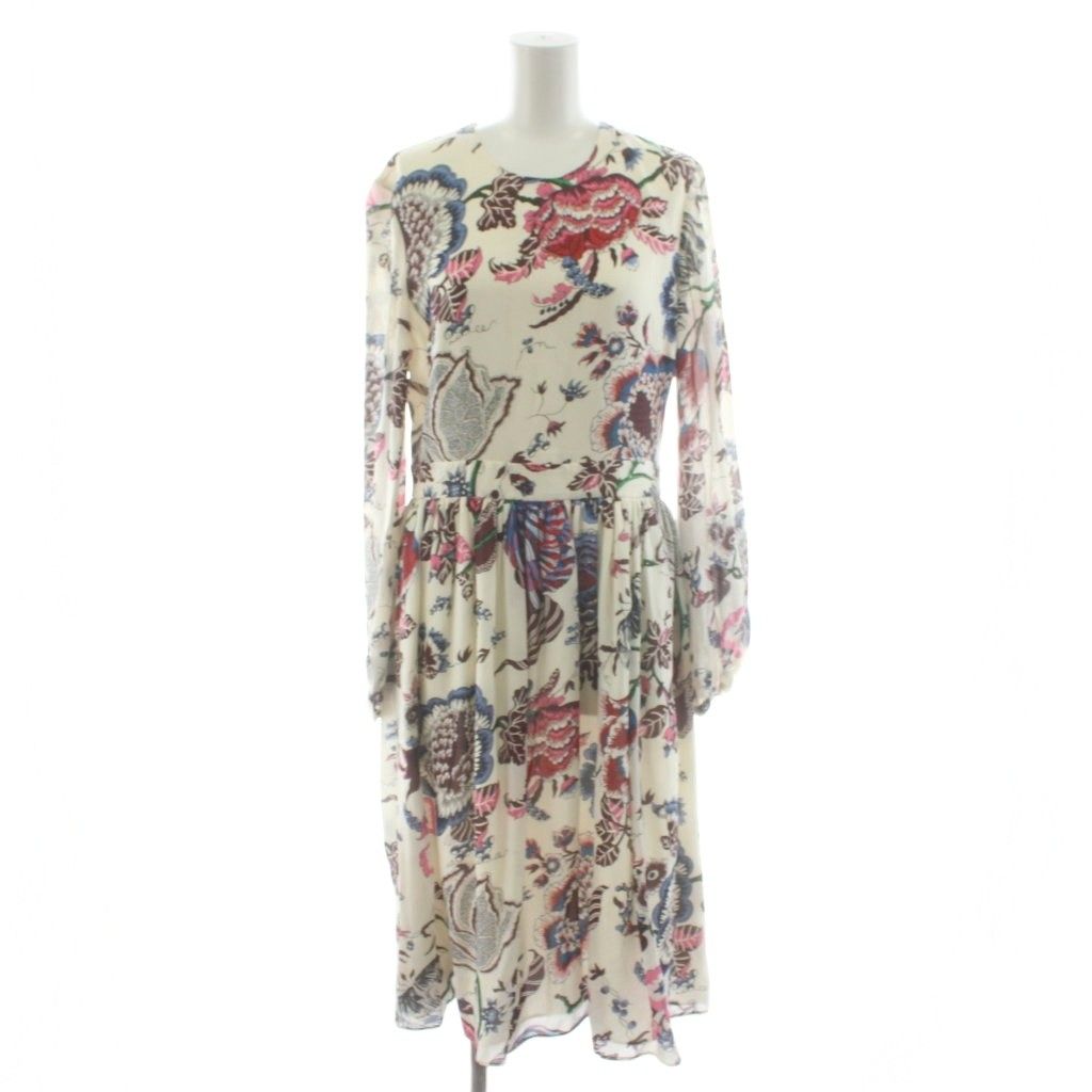 トリーバーチ TORY BURCH ワンピース ロング 長袖 花柄 シルク 絹 4