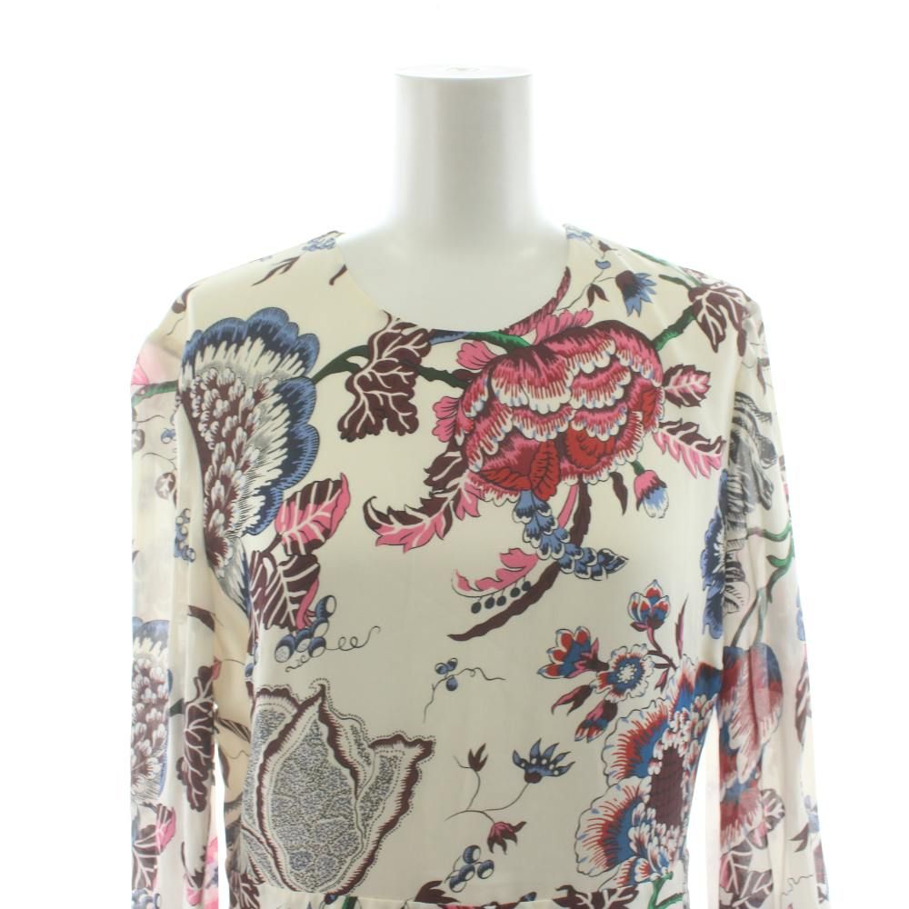 トリーバーチ TORY BURCH ワンピース ロング 長袖 花柄 シルク 絹 4