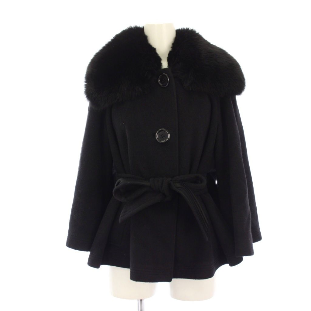 エポカ EPOCA ショートコート フォックスファー アンゴラ 40 黒 KN150