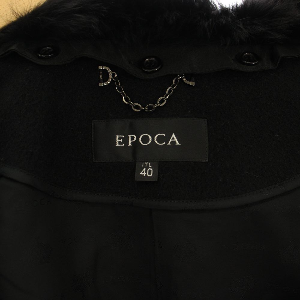 エポカ EPOCA ショートコート フォックスファー アンゴラ 40 黒 KN150