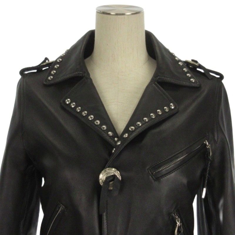 トーガ プルラ TOGA PULLA スタッズ ライダースジャケット ベルト装飾