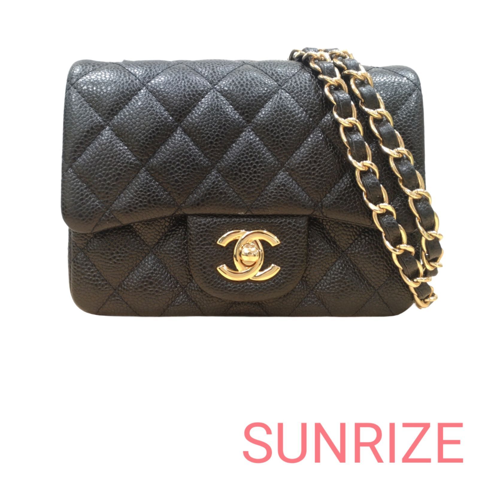 CHANEL シャネル ミニマトラッセ キャビアスキン チェーンショルダー