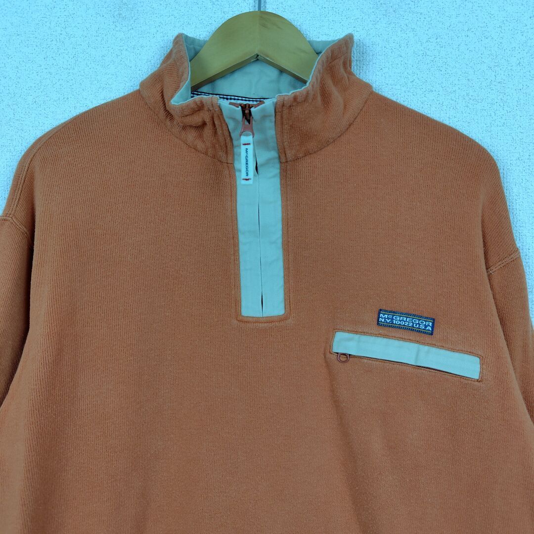 90s McGREGOR マックレガー スウェット ニット ハーフジップ オレンジ
