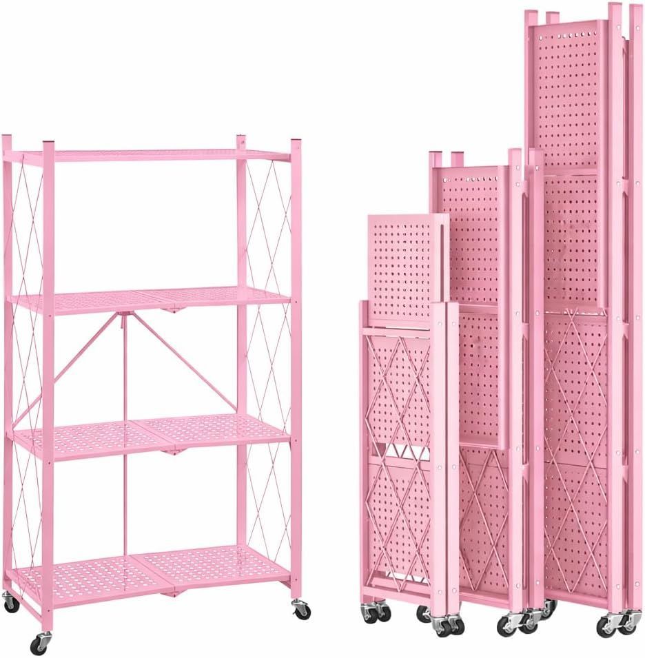 storaging メタルラック スチールラック 折り畳み 収納 キャスター付き