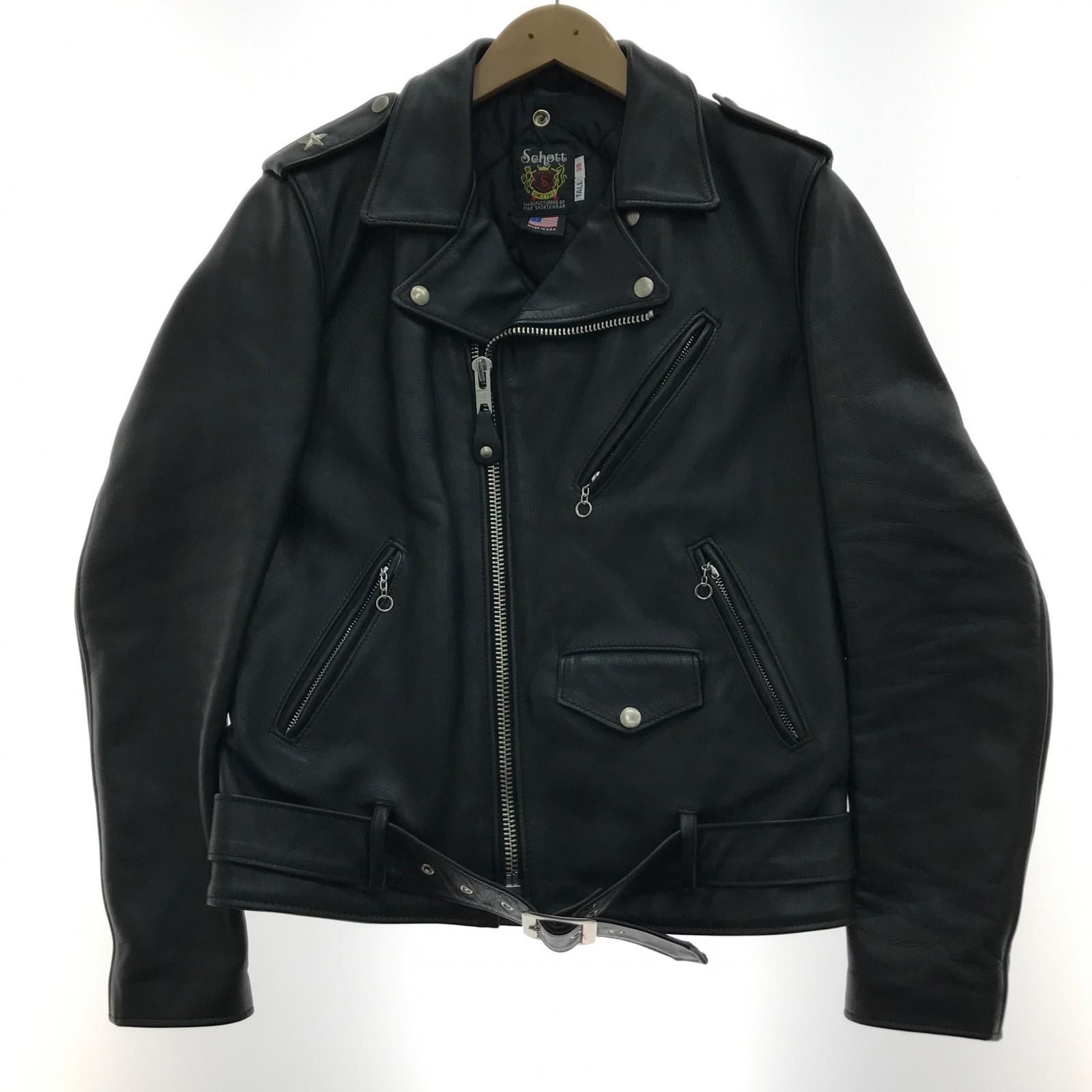 ▽▽Schott ショット レザージャケット SIZE 38 メンズ レザー 無地 