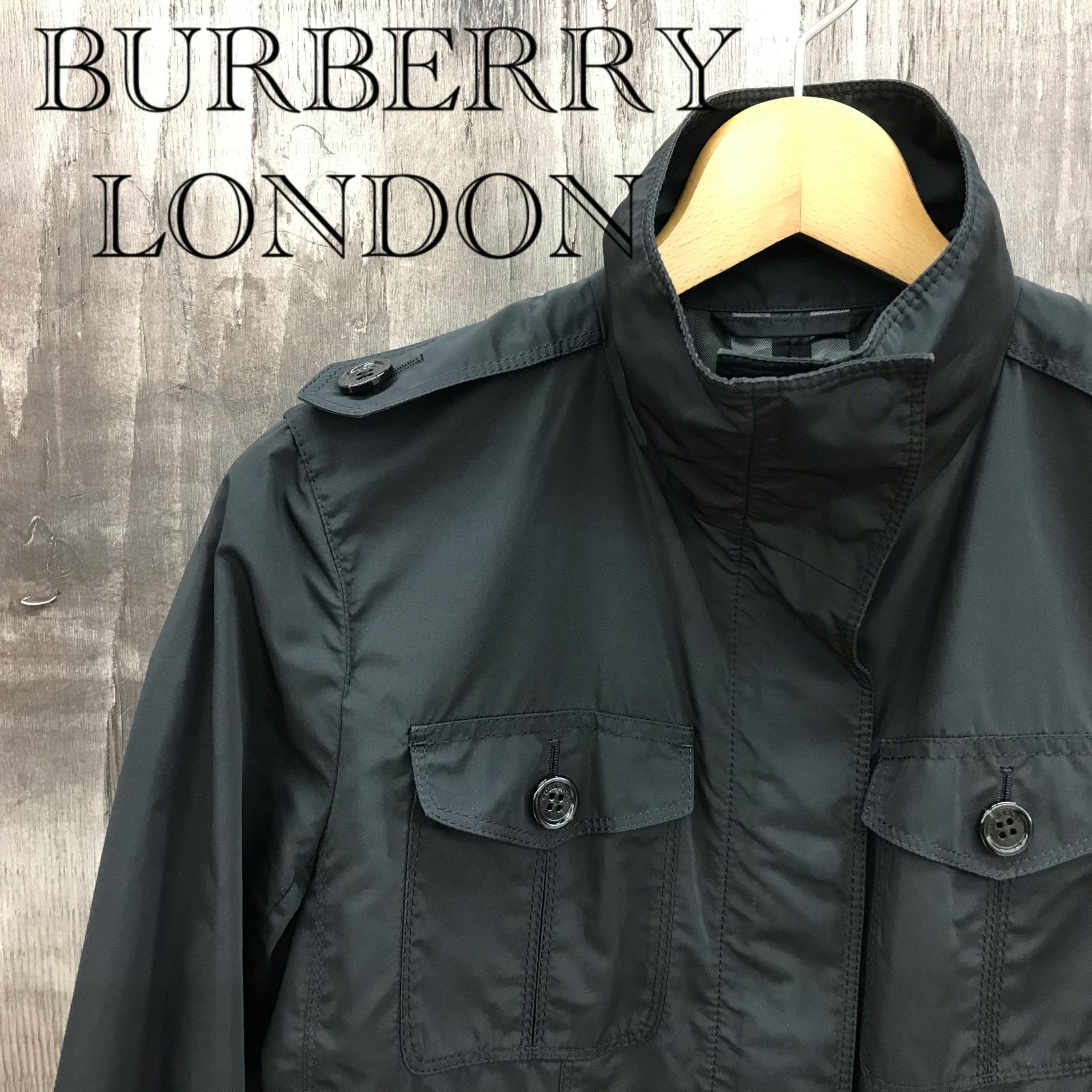 美品　BURBERRY　　LONDON　ブラックノバチェック　コールテン　38 BURBERRY LONDON バーバリーロンドン ノバチェック ジャケット シルク