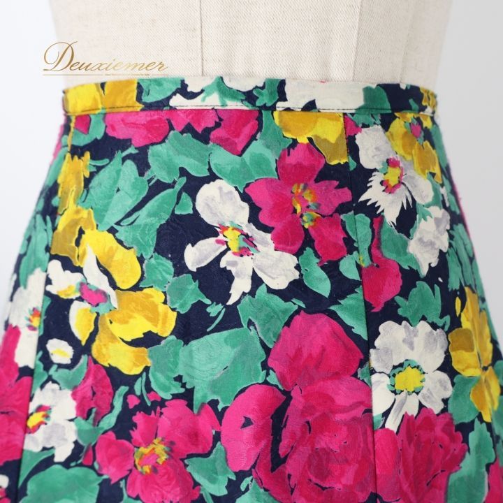 フラメンコ 衣装 ファルダ スカート ネイビー系 ボランテ フリル 花柄