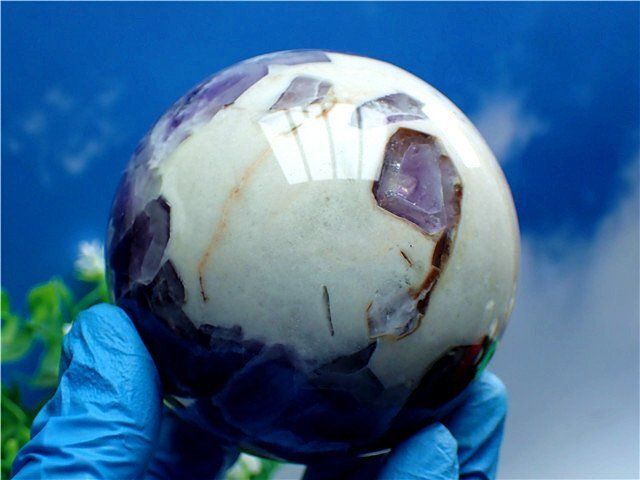 天然～愛の守護石～夢幻紫水晶アメジスト丸玉B89G1/143G06A - メルカリ