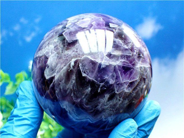 天然～愛の守護石～夢幻紫水晶アメジスト丸玉B89G1/143G06A - メルカリ