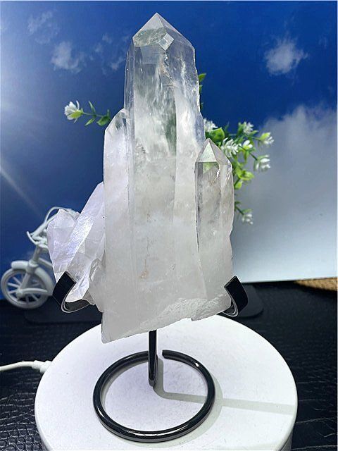 超強いパワー 藍針入り 天然水晶クラスターB88B6 253B26A