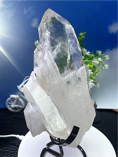 藍針入り 天然水晶クラスターB88B6