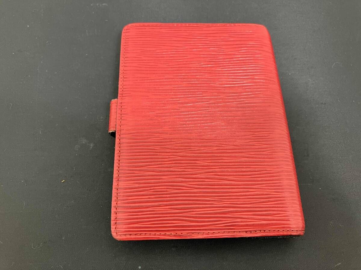 LOUIS VUITTON ルイ ヴィトン エピ アジェンダPM 手帳カバー レッド系×ブラック 6穴 文房具 事務用品 システム手帳