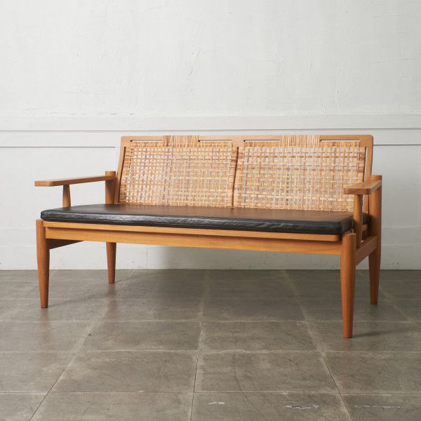 ヴィンテージ スタイル 2人掛け ソファ ラタン リビングソファ ラブソファ Indian Creek Fete Kyoto チーク 籐 オリエンタル 95977