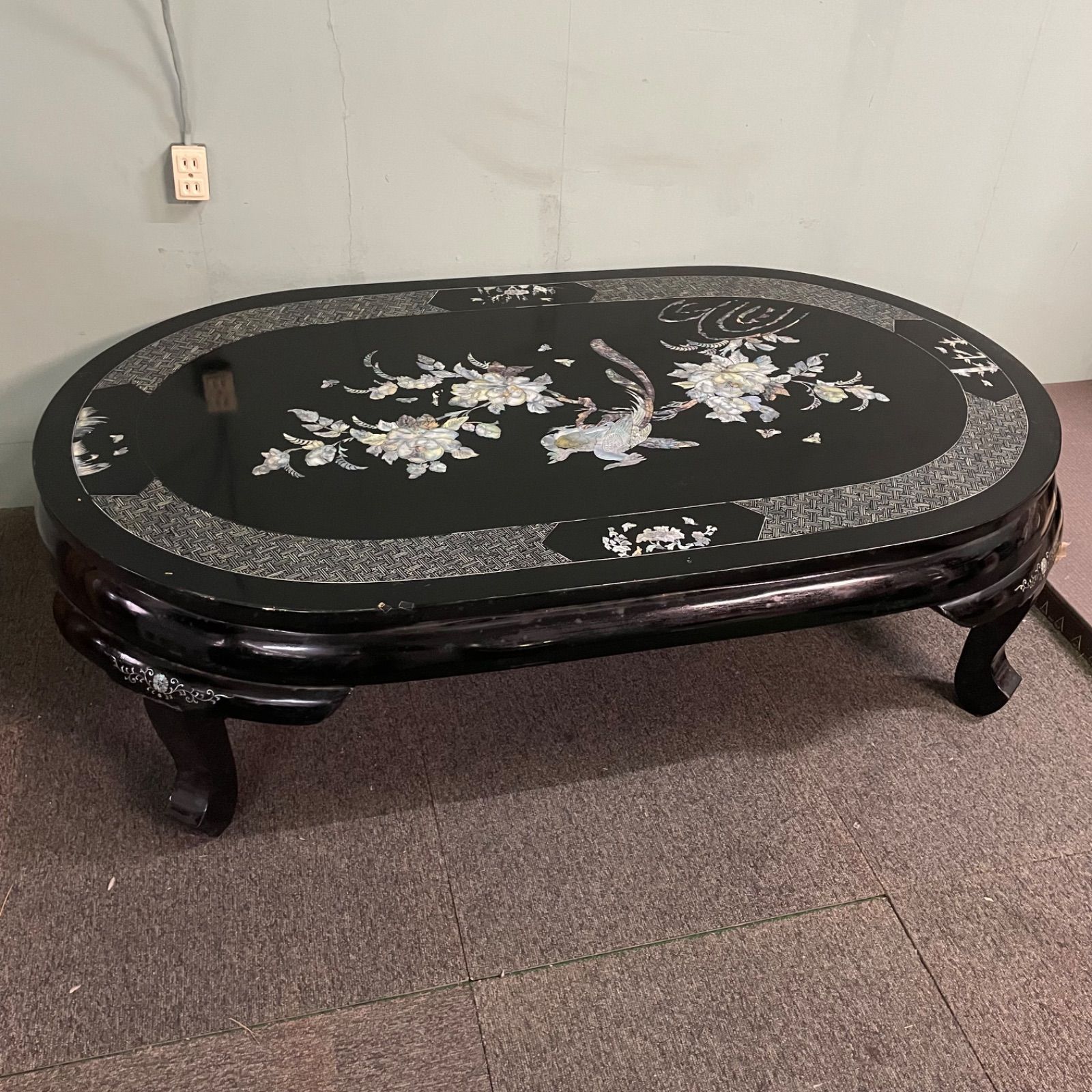 ♭ 螺鈿細工 座卓 鳥文様 夜光貝 伝統工芸 ローテーブル - メルカリ