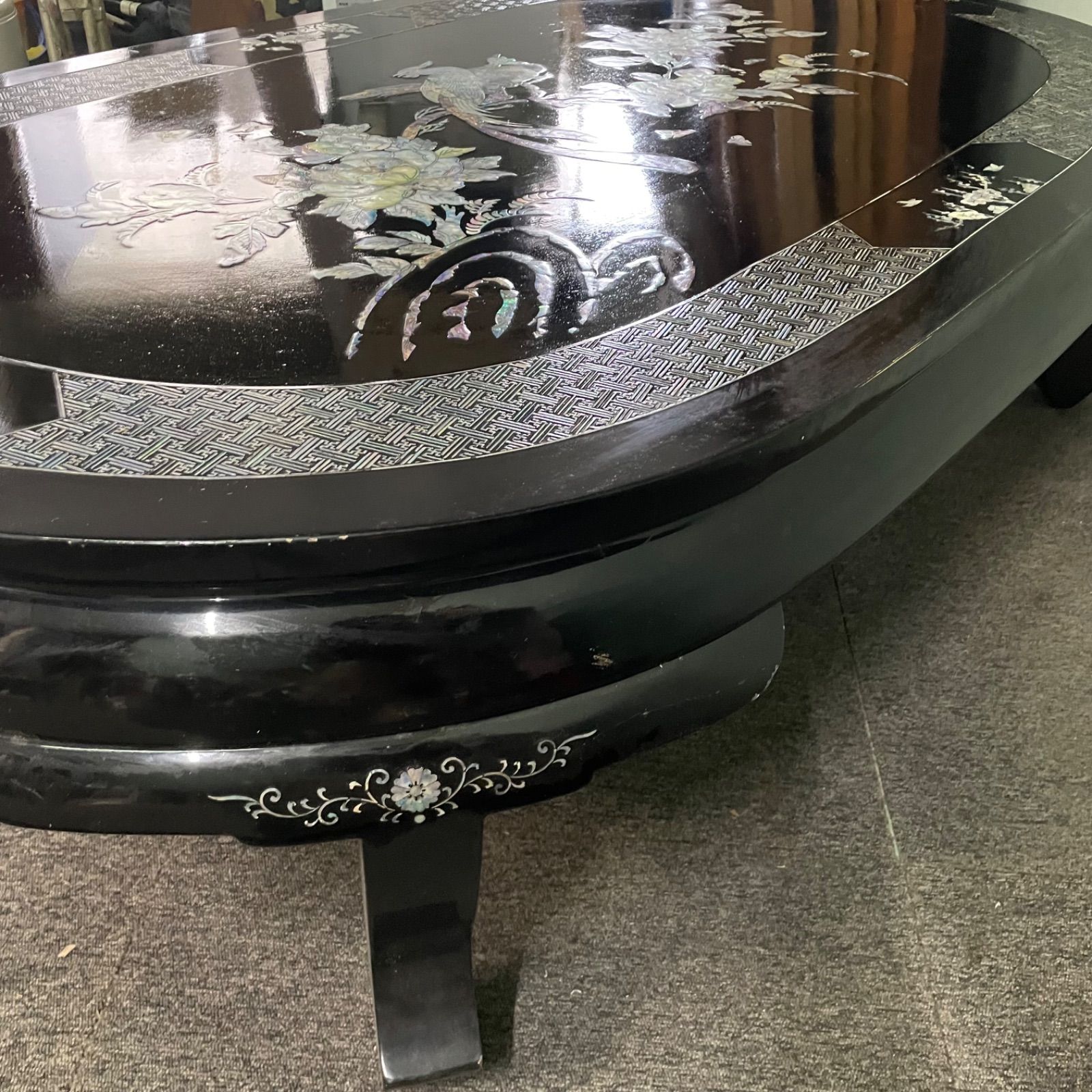 ♭ 螺鈿細工 座卓 鳥文様 夜光貝 伝統工芸 ローテーブル - メルカリ