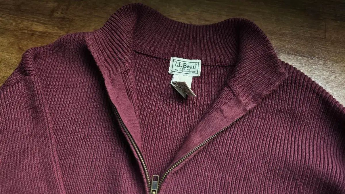 L.L.Bean エルエルビーン バーガンディ ジップアップニット Made In Australia