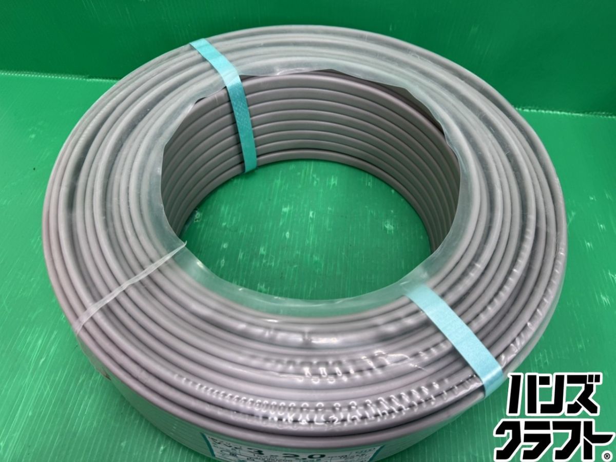 ♥ 弥栄電線 VVF .0 黒白緑 100 m 2026年製造 鉛フリー 電材