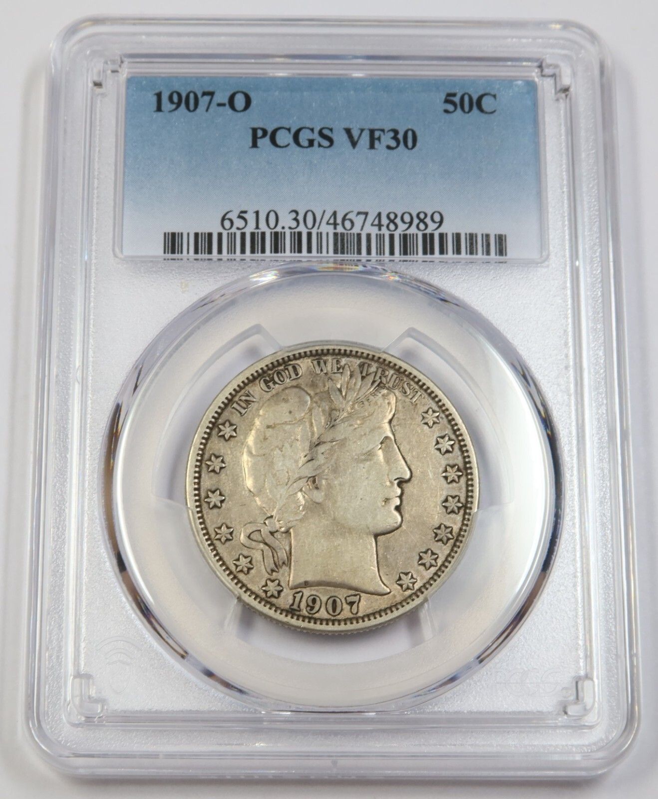 1907 O PCGS VF30 | シルバー バーバー ハーフダラー - 50セントコイン