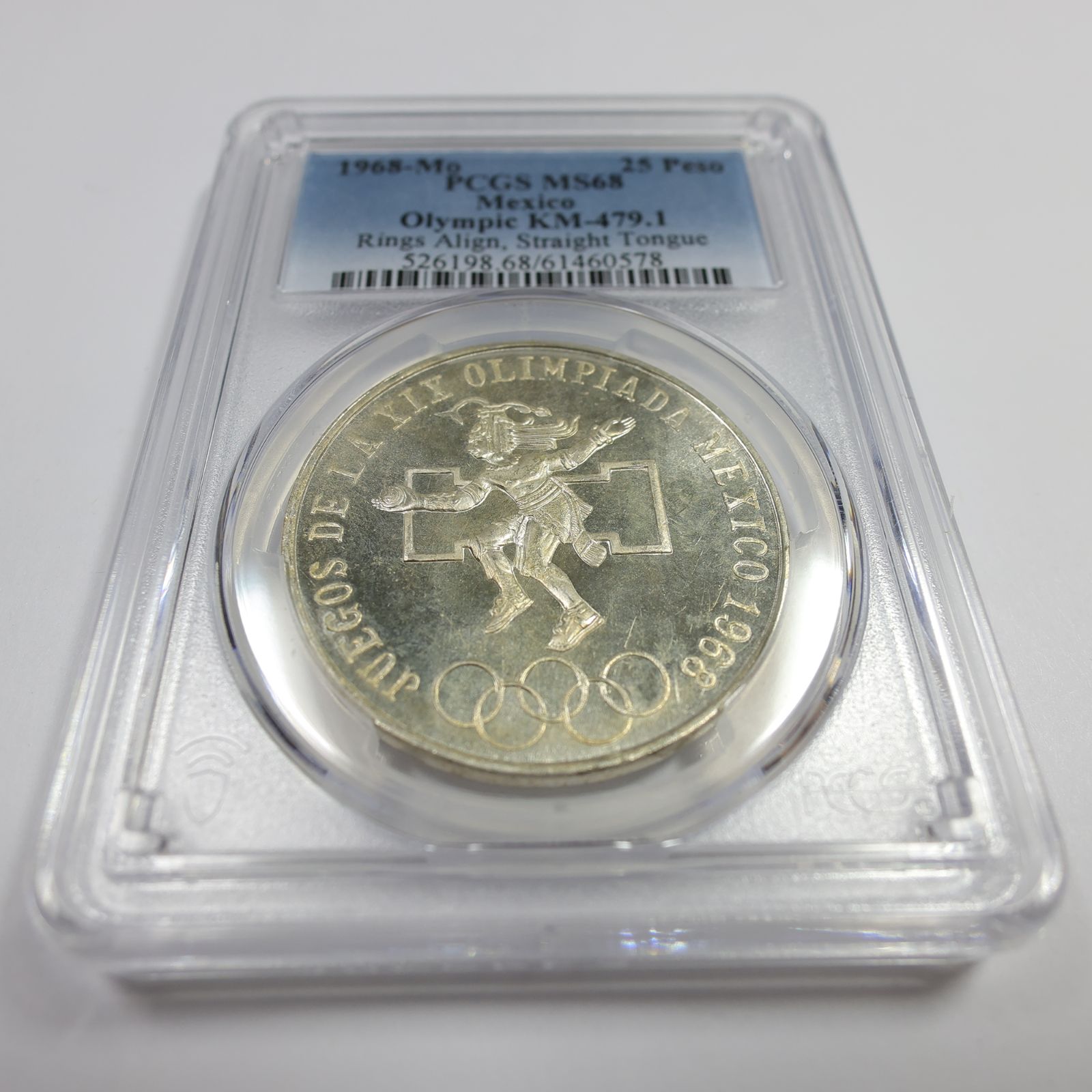 1968年 Mo PCGS MS68 - メキシコ Td シルバー オリンピック 25 ペソ