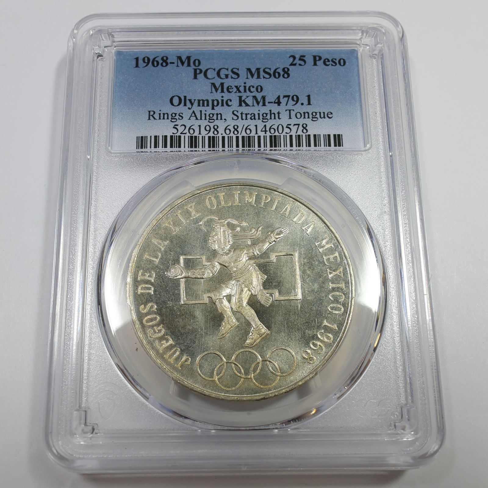 1968年 Mo PCGS MS68 - メキシコ Td シルバー オリンピック 25 ペソ