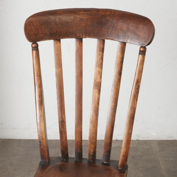 英国 アンティーク ロッキングチェア 木彫刻 アームレス チェア 木製