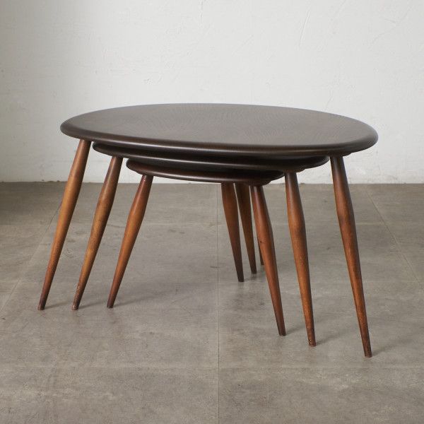 ercol ヴィンテージ ネストテーブル 英国 アーコール 木製 エルム ブナ