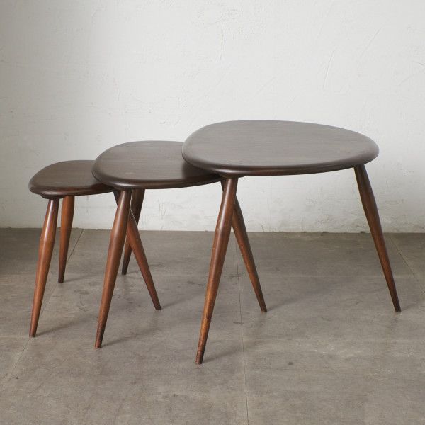 ercol ヴィンテージ ネストテーブル 英国 アーコール 木製 エルム ブナ
