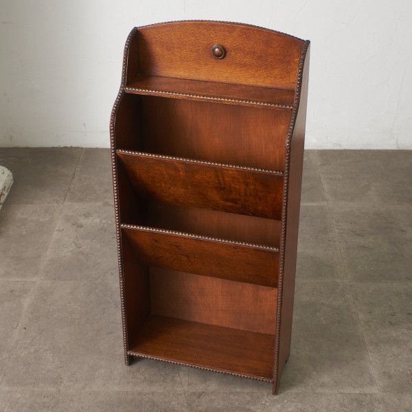 英国 アンティーク マガジンラック 雑誌入れ オーク マガジンスタンド