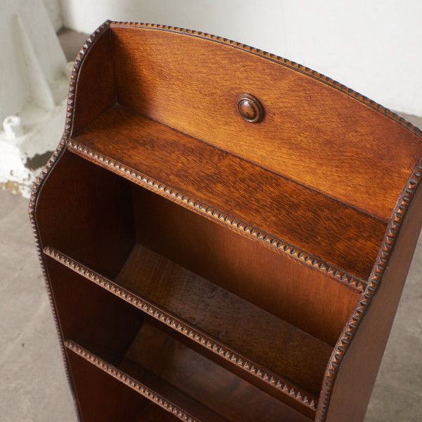 英国 アンティーク マガジンラック 雑誌入れ オーク マガジンスタンド