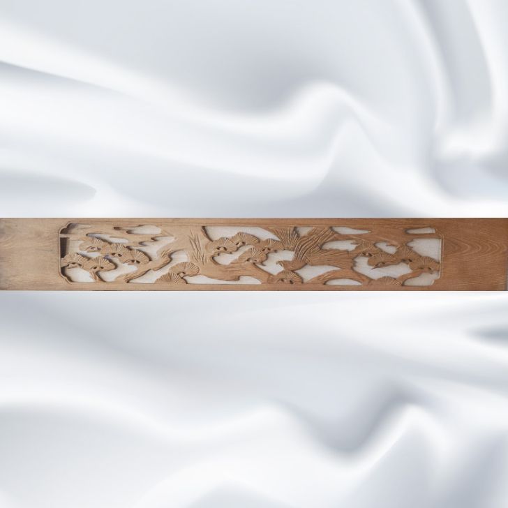 訳ありシミありB級品】薄型彫刻欄間 アンティーク建具 2枚 セット